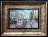 Картина. Сергей Нелюбин. Вид на ЮВЖД. Холст, масло. 10х15см. Авторская живопись.