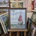 Картина. Инна Москалева. Алые Паруса. Холст, картон, масло. 35х45 см. Авторская живопись.