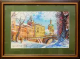 Картина. Леонид Золотарёв Январь в Воронеже, бумага, пастель, 36х58 см. Авторская живопись.