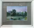 Картина. Оксана Смотрова.Раннее утро. Бумага, акварель. 17х23 см. Авторская живопись.